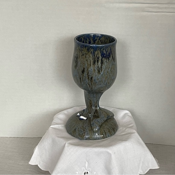 Doug Wylie The Wale’s Tail Pottery Wine | Beer Goblet Beach Haven New Jersey - Picture 2 of 10